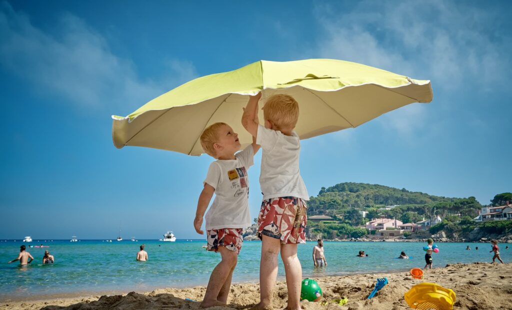 Child Under Umbrella